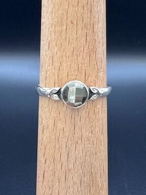 Sterling Silver Faceted Pyrite Ring